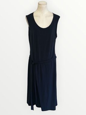 VELVET by Graham & Spencer Sleeveless Navy Blue Tie-Waist Midi Dress XL Casual